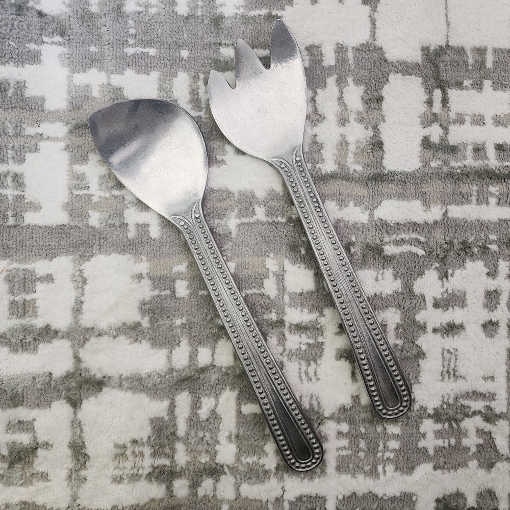Wilton Armetale Flutes and Pearls pattern salad servers
